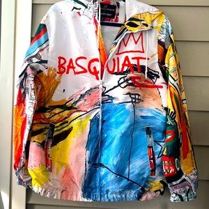 Members Only Jean Michel Baquiat light zipper jacket size M